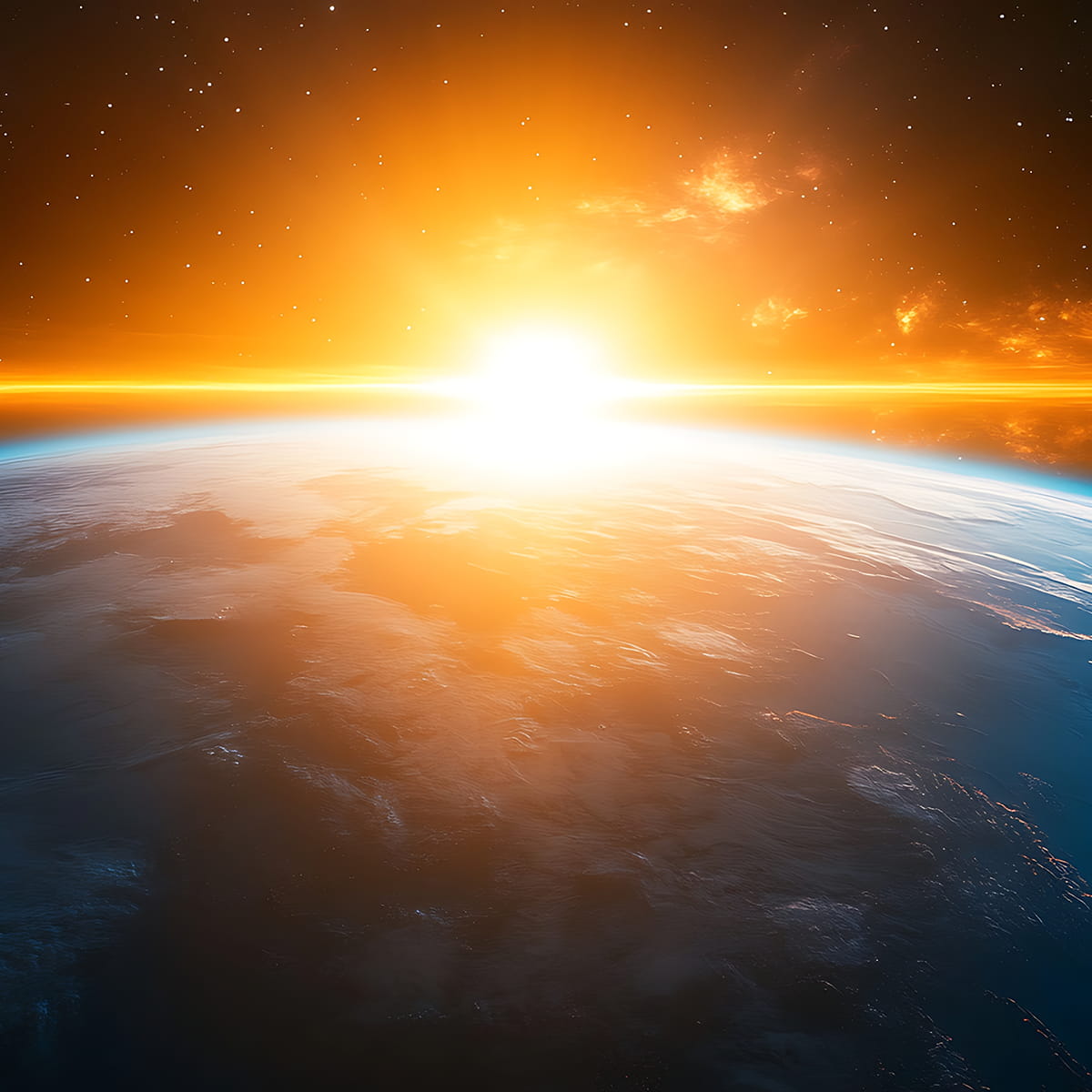 Sunrise over Earth from orbit